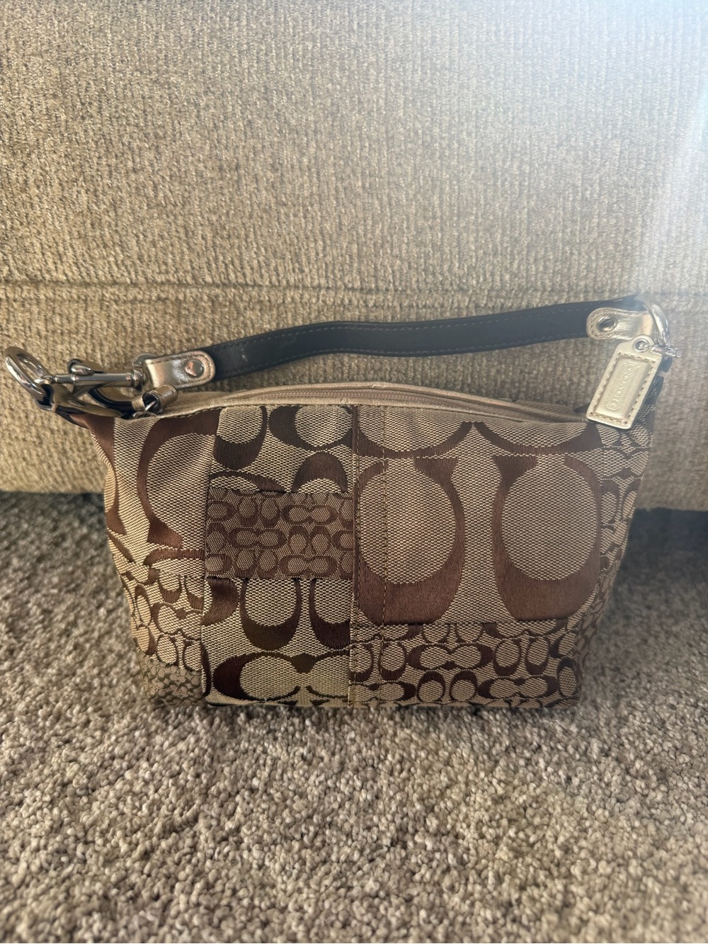 Coach Signature Patchwork Mini Bag – Khaki/Brown Jacquard